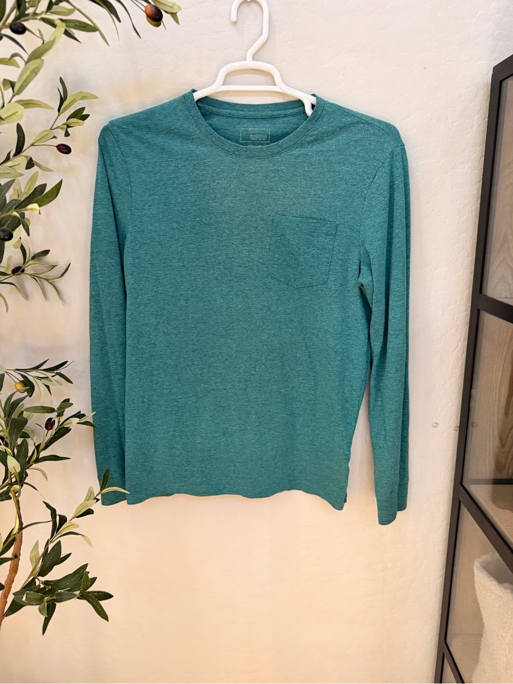 Men's Long Sleeve Pocket Tee - Teal